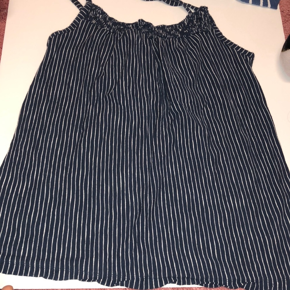 Blue striped tank top